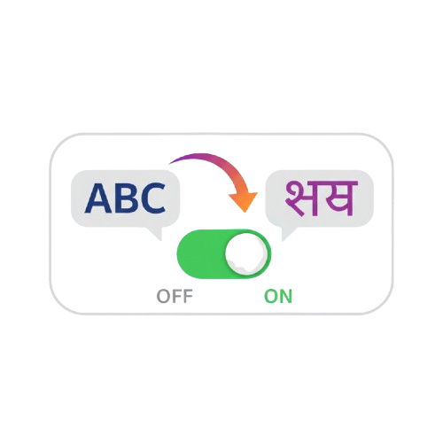 Transliteration + Native Script Toggle